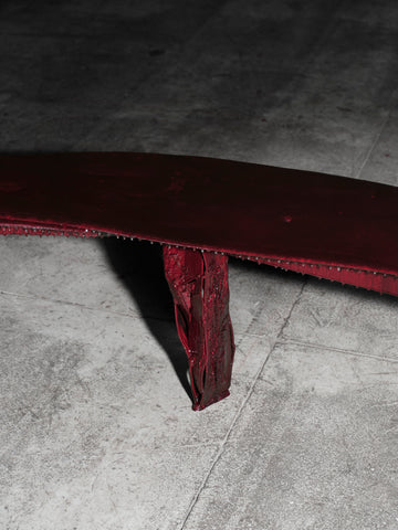 Crimson Swoon Curved Bench