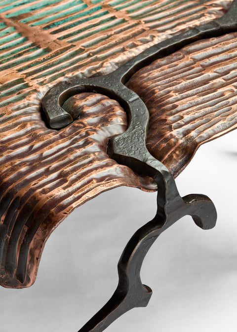 Copper and Steel Coffee Table