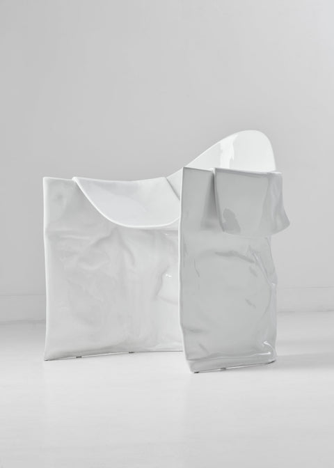 Free Form Chair White Glaze