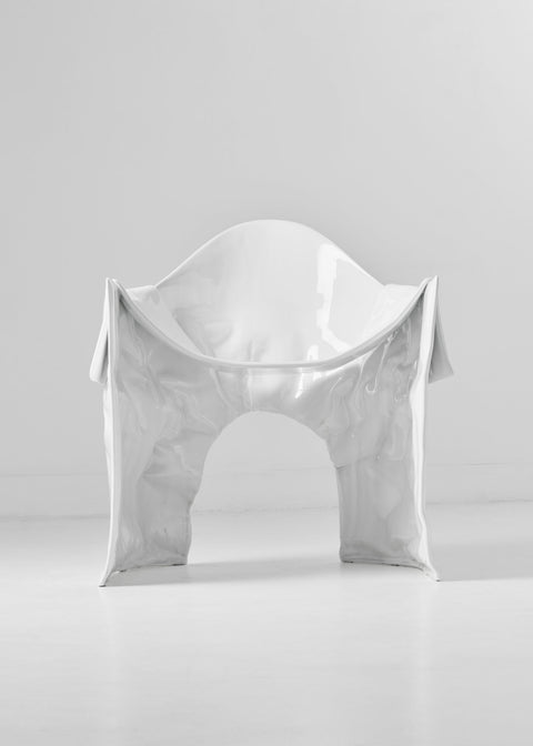 Free Form Chair White Glaze