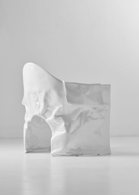 Free Form Chair White Glaze