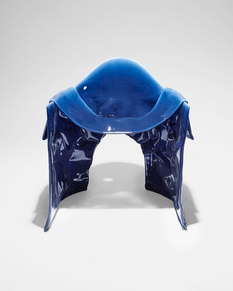 Free Form Chair Blue Glaze