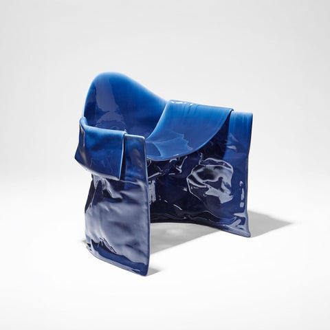 Free Form Chair Blue Glaze