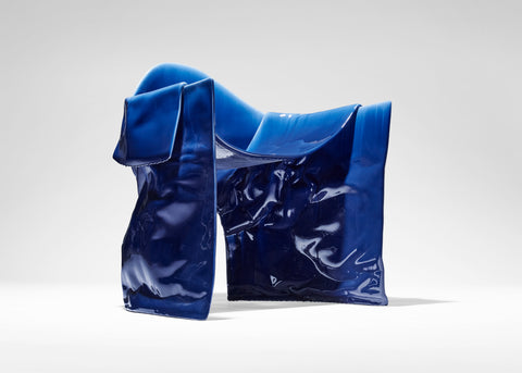 Free Form Chair Blue Glaze
