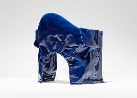 Free Form Chair Blue Glaze