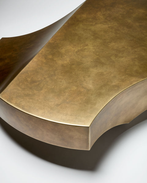 One Curve Coffee Table Brass