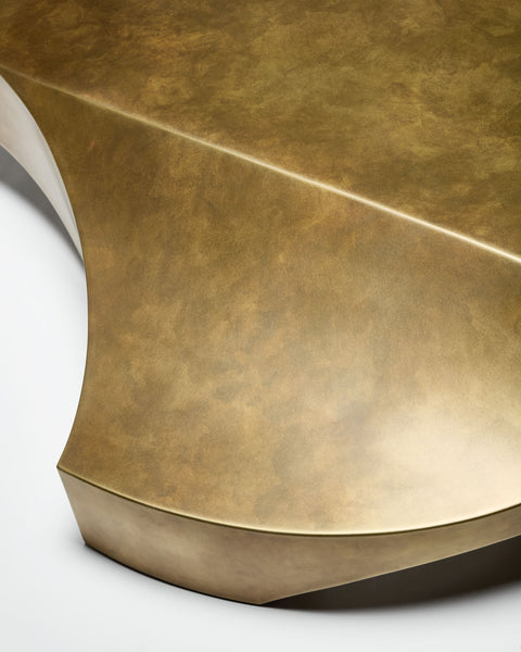 One Curve Coffee Table Brass