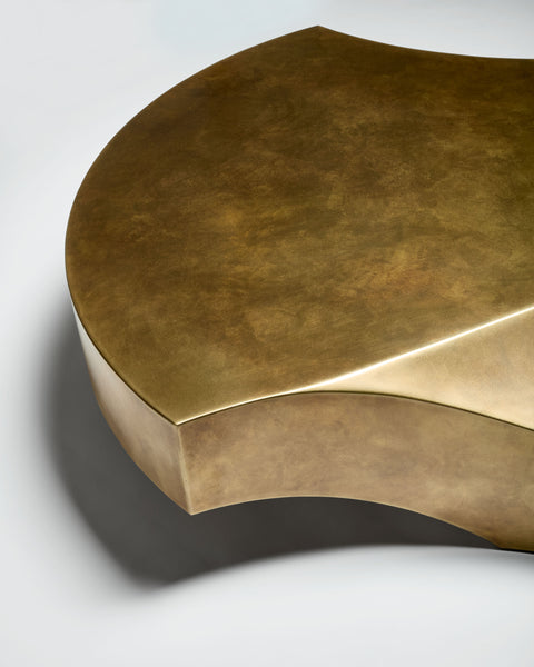 One Curve Coffee Table Brass