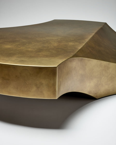 One Curve Coffee Table Brass