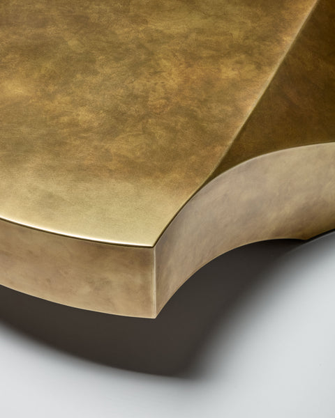 One Curve Coffee Table Brass