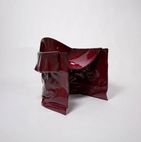 Free Form Chair Blood Red Glaze