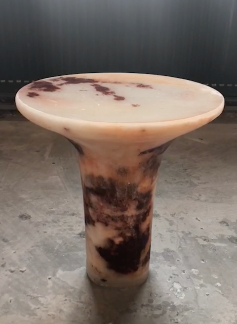 Marbled Salts Side Table - Red Edition